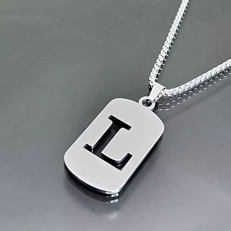 A-Z Name's First Letter Stainless Steel Pendent Chain Necklace For All