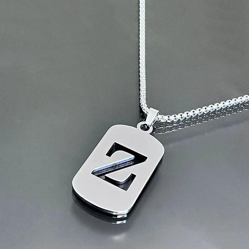 A-Z Name's First Letter Stainless Steel Pendent Chain Necklace For All
