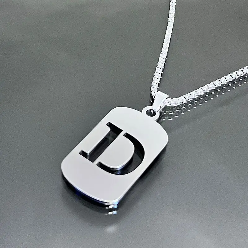 A-Z Name's First Letter Stainless Steel Pendent Chain Necklace For All